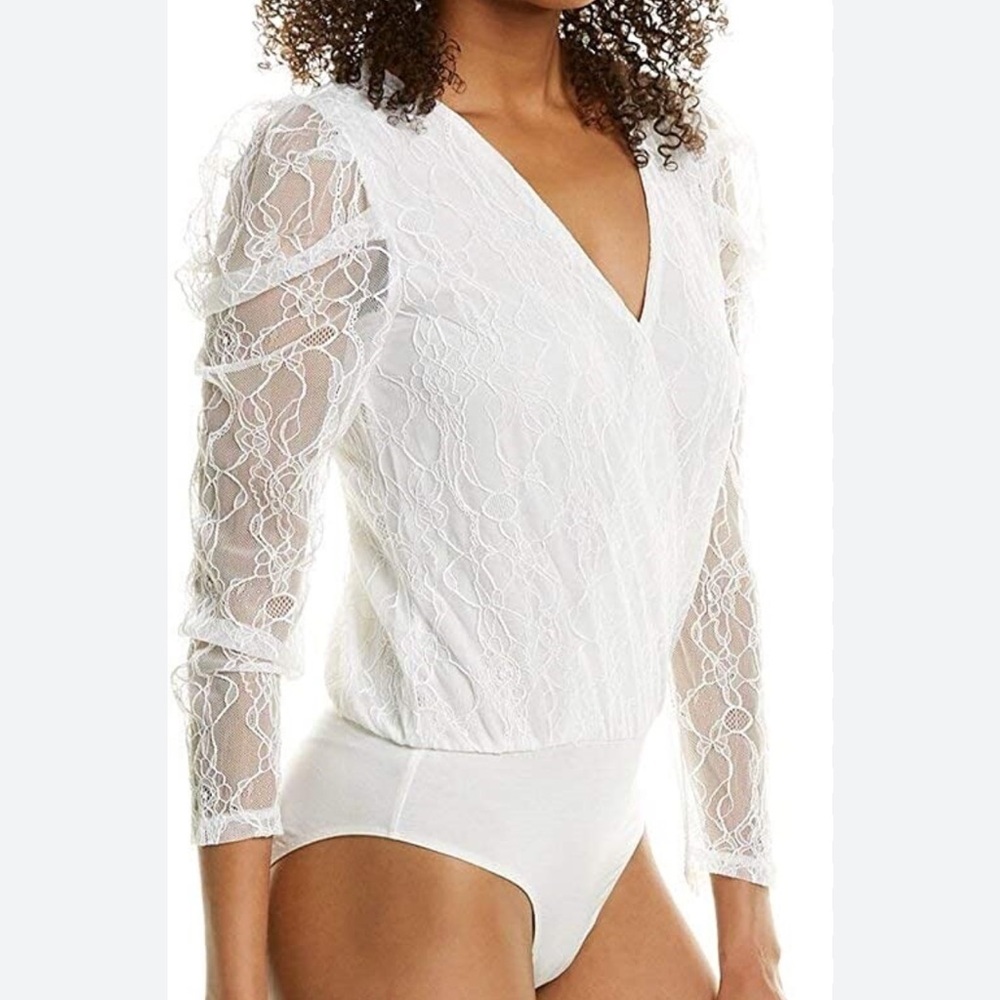 WAYF Women Shirley Surplice Bodysuit Size X-Small